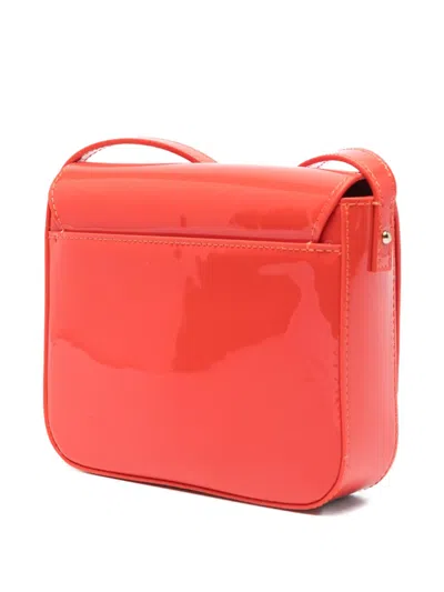 Patrizia Pepe Essential Fly Glossy Leather Mini Bag In Orange