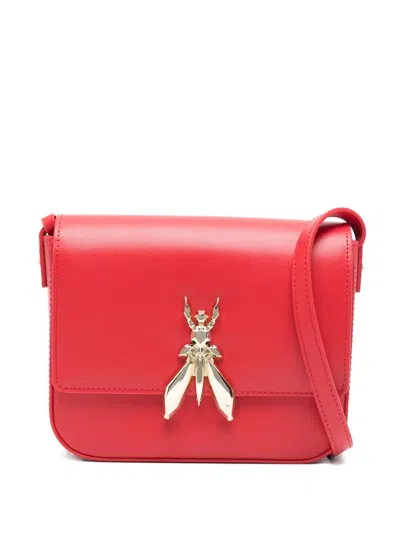 Patrizia Pepe Essential Fly Leather Shoulder Bag In Red