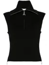 Patrizia Pepe Zip-up Vest In Black