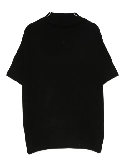 Patrizia Pepe Essential Knitted Top In Black