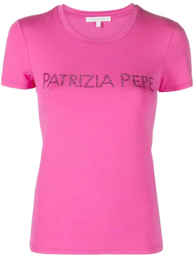 Patrizia Pepe Essential Logo-print T-shirt In Rosa