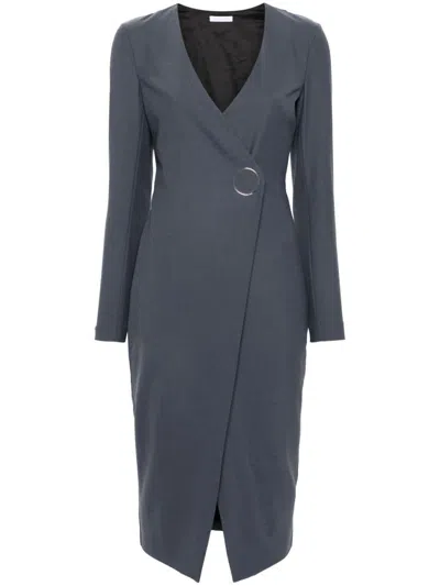 Patrizia Pepe Essential Midi Dress In Grey