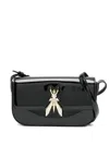 Patrizia Pepe Essential Patent Leather Shoulder Bag In Black