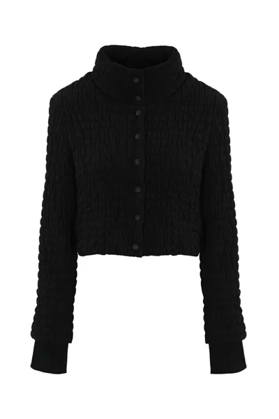 Patrizia Pepe Essential Short Opaque Down Jacket In Nero
