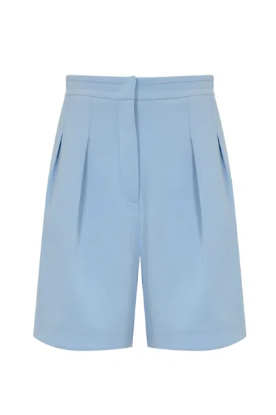 Patrizia Pepe Essential Shorts With Pleats In Blue