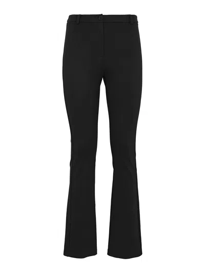 Patrizia Pepe Essential Slim Stretch Viscose Trousers In Black