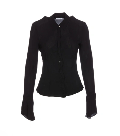 Patrizia Pepe Essential Soft Shirt In Black