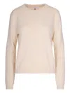 Patrizia Pepe Maglia Essential In Lana Con Dettagli In Lurex Wooly White In Neutral
