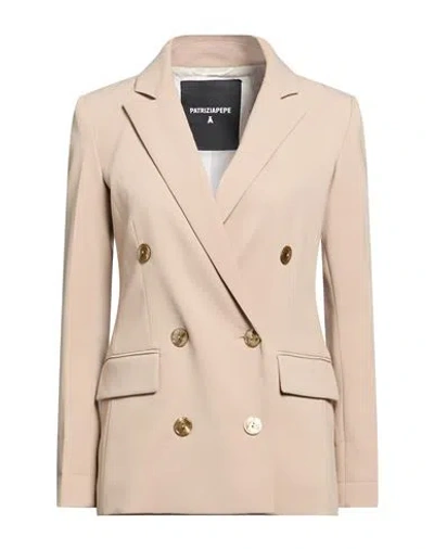 Patrizia Pepe Essential Woman Blazer Beige Size 4 Polyester, Elastane In Nude
