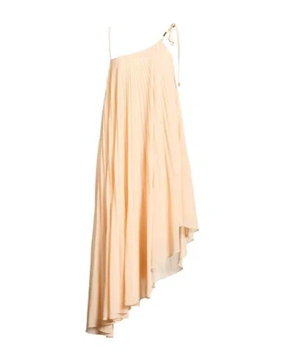 Patrizia Pepe Essential Woman Midi Dress Apricot Size 8 Polyester In Orange