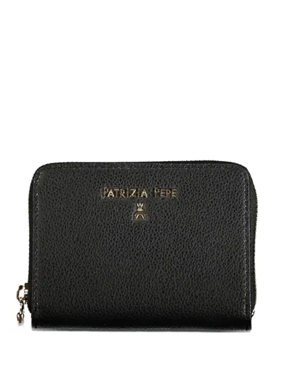Patrizia Pepe Essential Zip-around Leather Wallet In Black