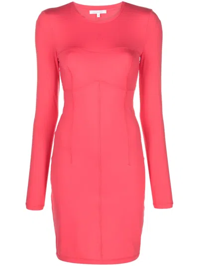Patrizia Pepe Exposed Stitching Fitted Dress In Pink