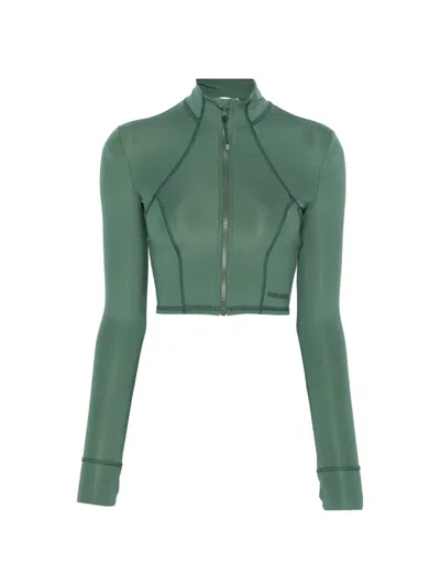 Patrizia Pepe Exposed-seam Zip-up Jacket In Green