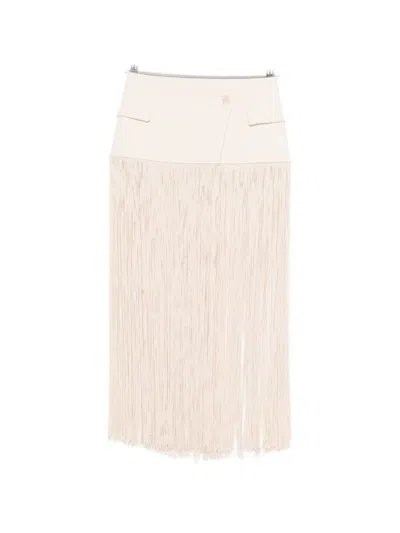 Patrizia Pepe Fabric Fringe Wrap Belt In Yellow