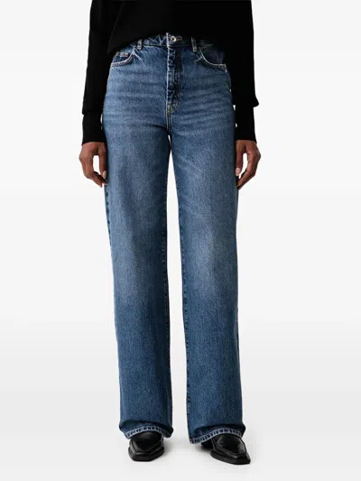 Patrizia Pepe Faded Straight-leg Jeans In Multi