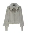Patrizia Pepe Wide-collar Jacket In Grey