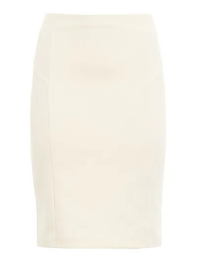 Patrizia Pepe Knee Length Pencil Skirt In White