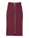 Patrizia Pepe Essential Midi Skirt In Burgundy