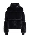Patrizia Pepe Cappotto Fluffy Corto Nero In Black