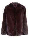 Patrizia Pepe Faux Fur Coat In Purple