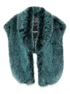 Patrizia Pepe Faux-fur Collar In Blue
