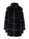 Patrizia Pepe Faux Fur Jacket In Black