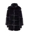 Patrizia Pepe Faux Fur Jacket In Black