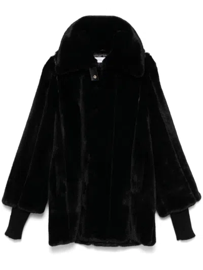 Patrizia Pepe Faux-fur Jacket In Black