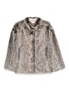 Patrizia Pepe Faux-fur Jacket In Brown