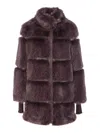 Patrizia Pepe Faux Fur Jacket In Brown