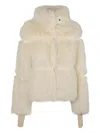 Patrizia Pepe Faux-fur Jacket In Neutral