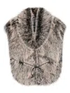 Patrizia Pepe Faux Fur Tie Scarf In Neutral