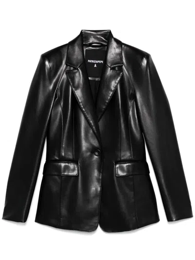 Patrizia Pepe Faux-leather Blazer In Black