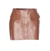 Patrizia Pepe Faux Leather Mini Skirt In Brown