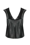 PATRIZIA PEPE FAUX LEATHER TOP WITH ZIP