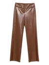 Patrizia Pepe Faux-leather Trousers In Brown