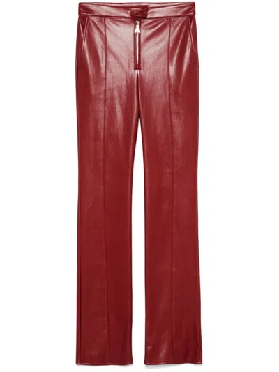Patrizia Pepe Faux-leather Trousers In Red