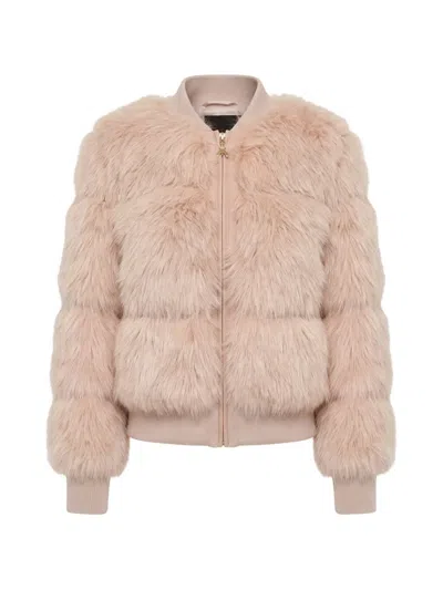 Patrizia Pepe Faux-fur Bomber Jacket In Animal Print