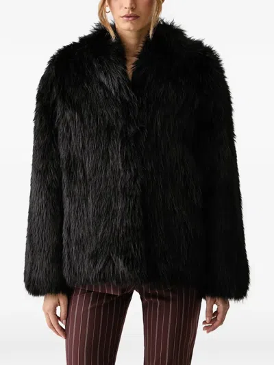 Patrizia Pepe Faux-fur Jacket In Black