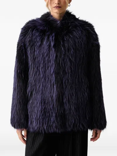 Patrizia Pepe Faux-fur Jacket In Blue