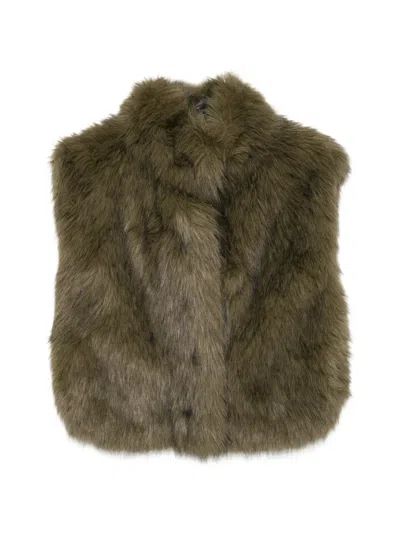Patrizia Pepe Faux-fur Vest In Green