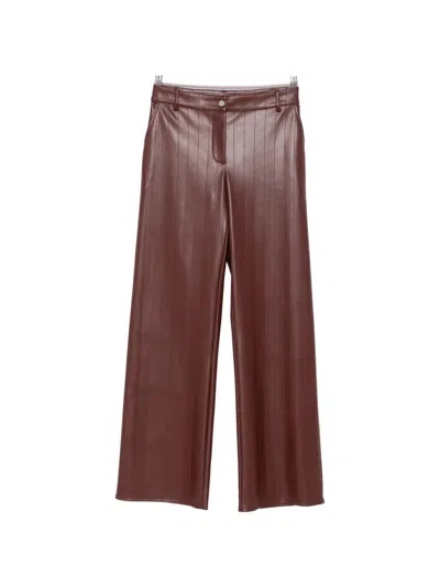 Patrizia Pepe Faux-leather Palazzo Pants In Brown