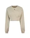 Patrizia Pepe Felpa Crop Con Logo Fly Beige In B814