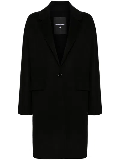 Patrizia Pepe Felted Coat In Black