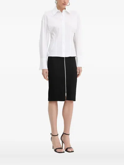 Patrizia Pepe Fitted-cuff Button-up Shirt In White