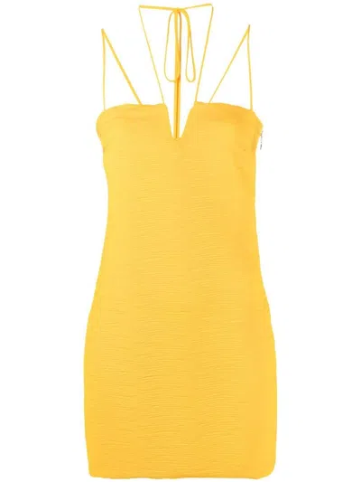 Patrizia Pepe Fitted Mini Dres In 橘色