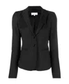 Patrizia Pepe Single-breasted Tailored Jacket With Bow Detail In Black