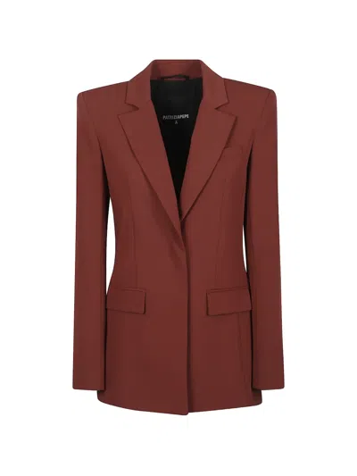 Patrizia Pepe Flap-pocket Tailored Blazer In Brown
