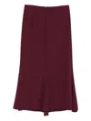Patrizia Pepe Flared Midi Skirt In Burgundy