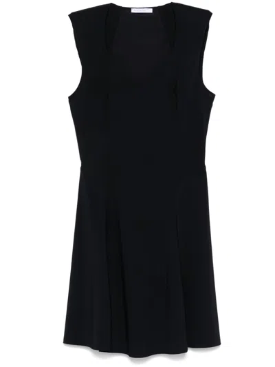 Patrizia Pepe Flared Mini Dress In Black